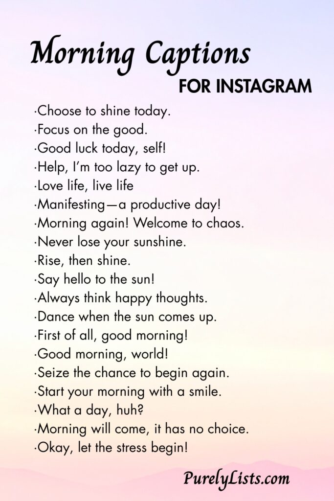 Short Morning Captions for Instagram