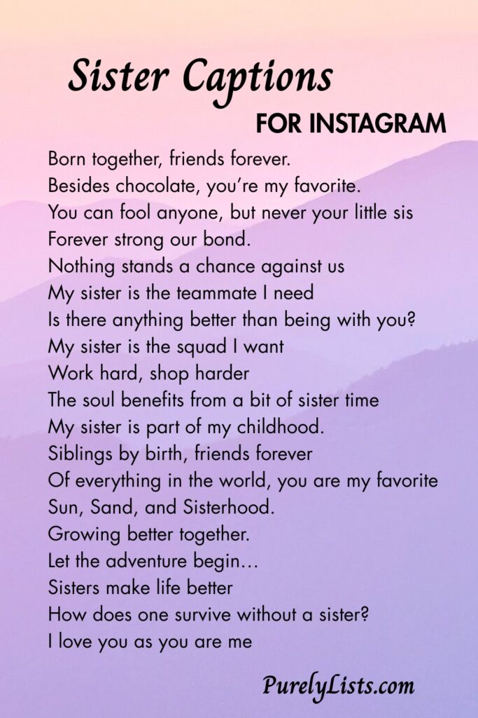 Aesthetic Short Sister Captions for Instagram