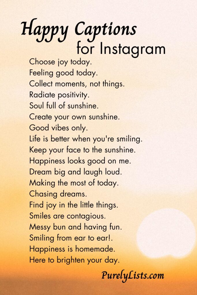 Happy Instagram captions