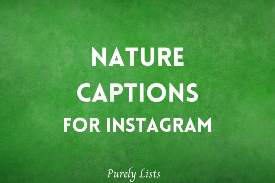 short nature captions for Instagram