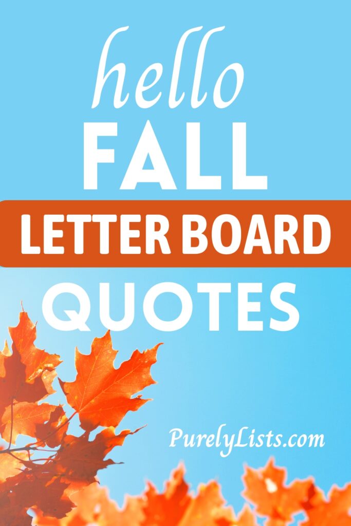 Hello fall letter board quotes and sayings