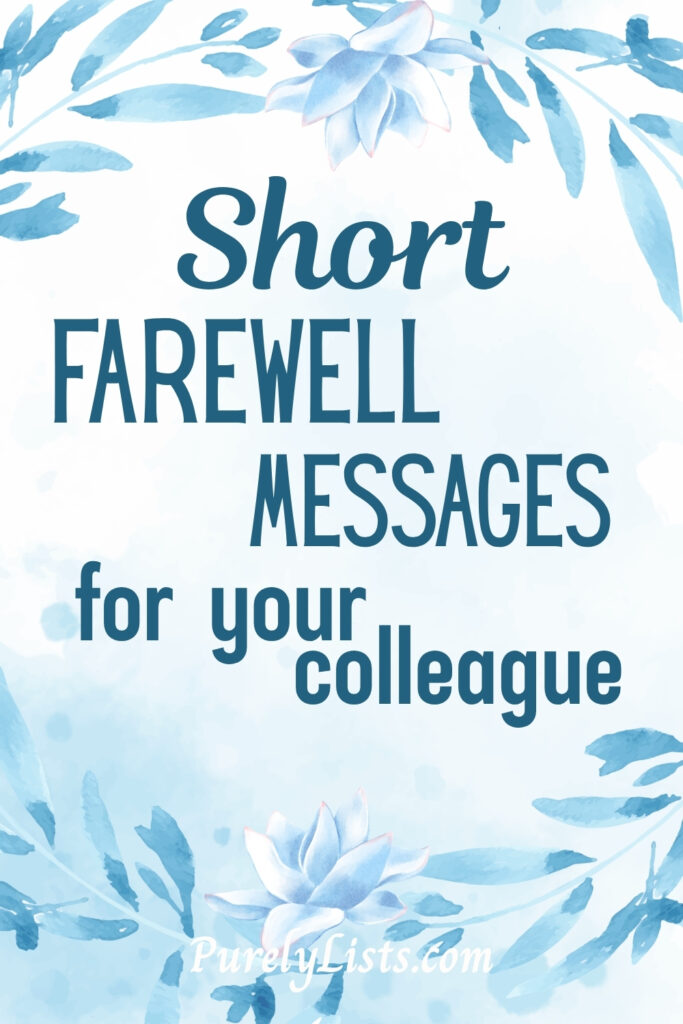 short farewell messages for coworkers