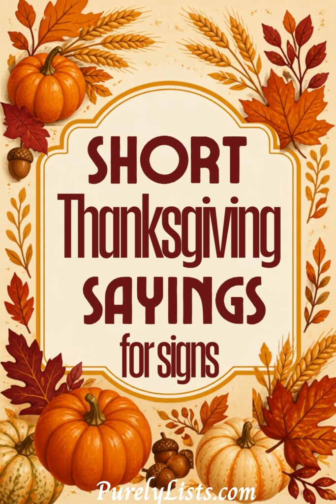 Short Thanksgiving sayings for signs